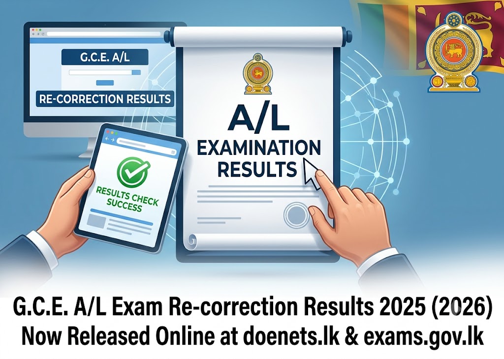 G.C.E. A/L Exam Re-correction Results 2025 (2026)