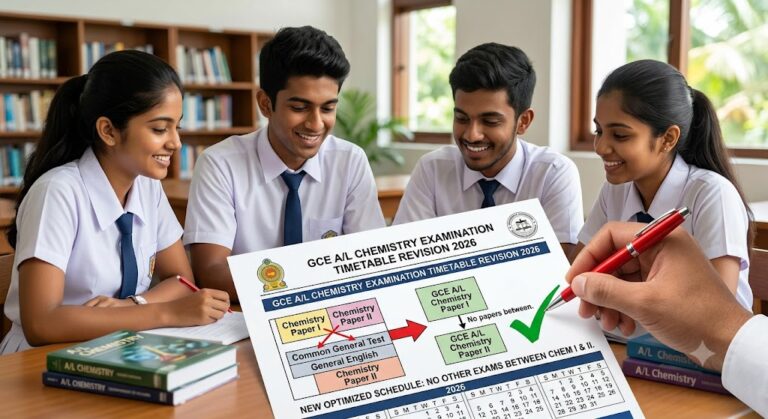 GCE A/L Chemistry Examination Timetable Revision 2026