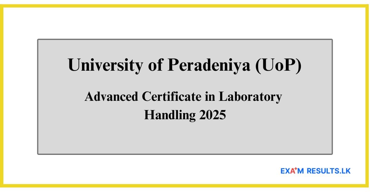 Advanced Certificate in Laboratory Handling 2025