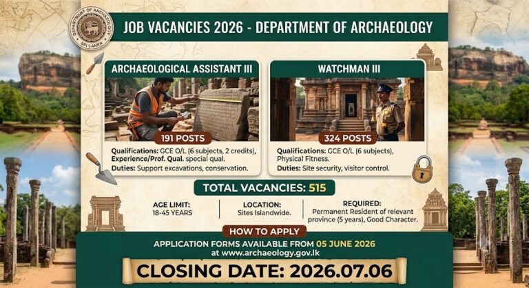 Archaeological Assistant & Watchman Job Vacancies