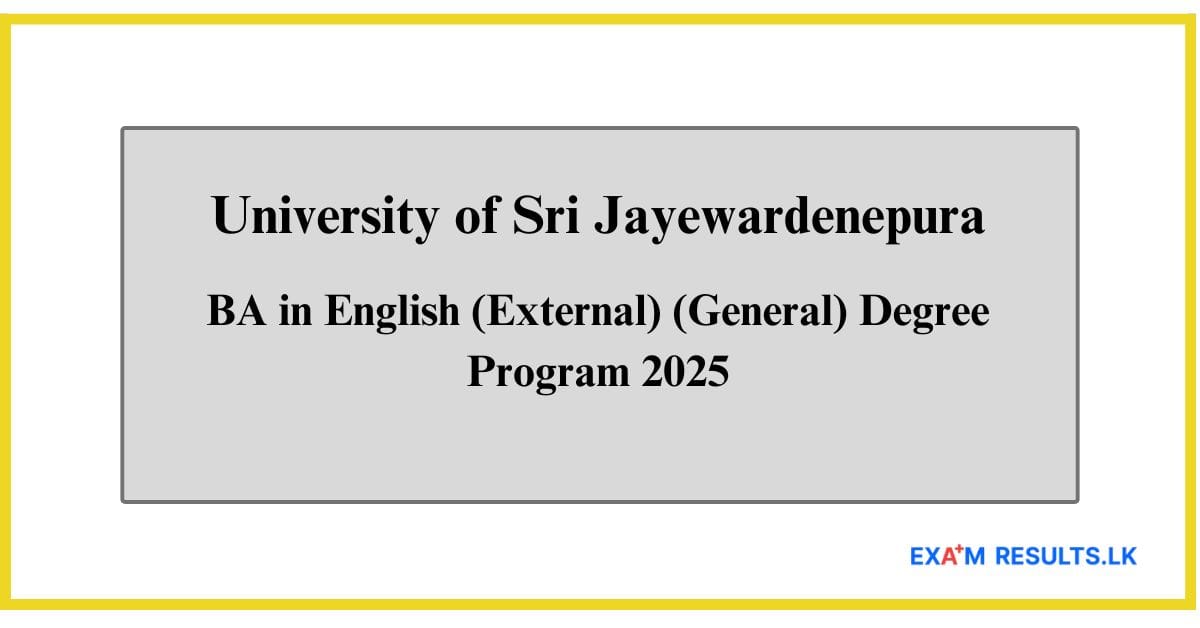 BA in English (External) (General) Degree Program 2025