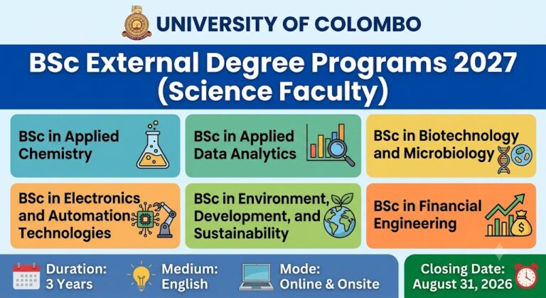 BSc External Degree Programs 2027 – University of Colombo