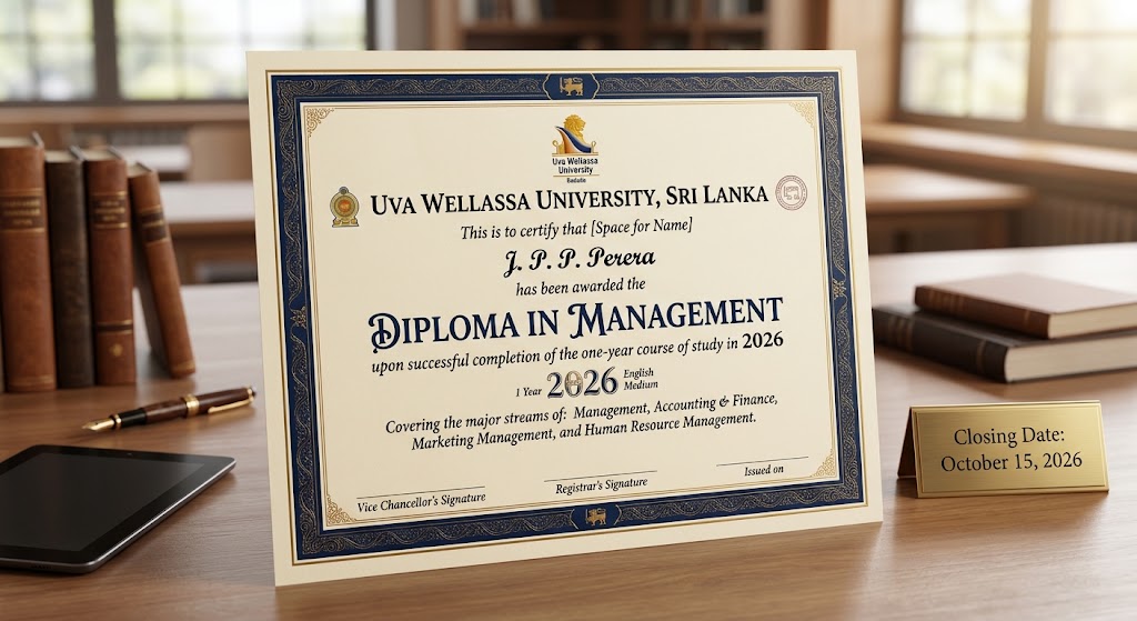 Diploma in Management 2026 – Uva Wellassa University