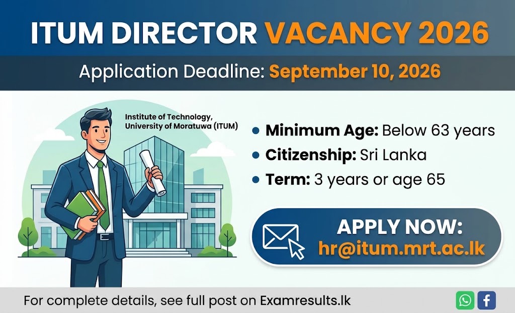 Director Vacancy 2026 – Institute of Technology University of Moratuwa