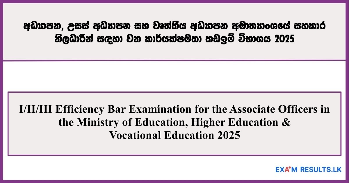Efficiency Bar Examination for Associate Officers 2025