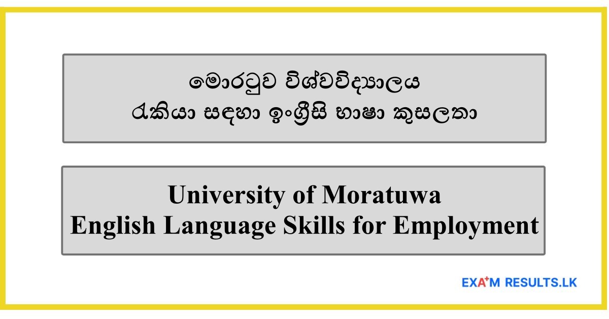 English Language Skills for Employment - University of Moratuwa