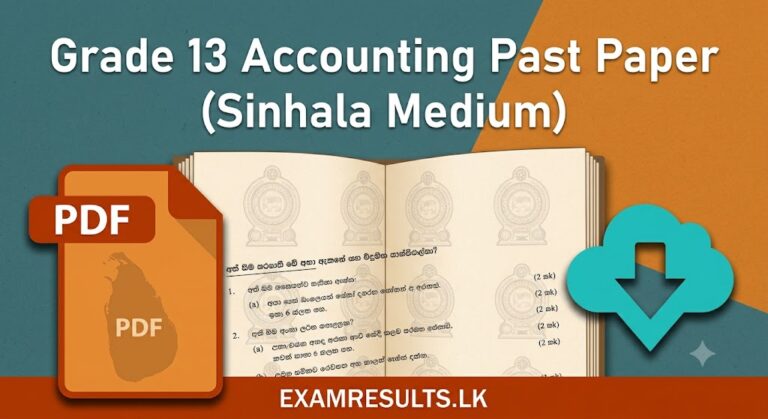 Grade 13 Accounting past paper Sinhala medium