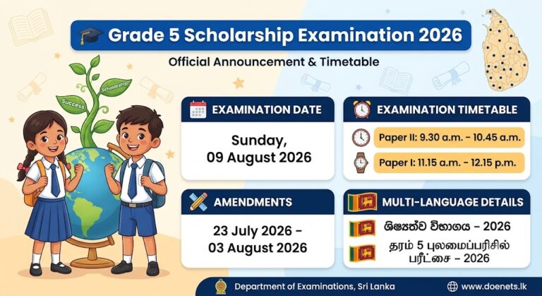 Grade 5 Scholarship Exam 2026