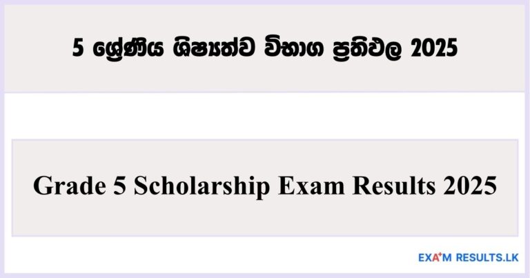 Grade 5 Scholarship Exam Results 2025
