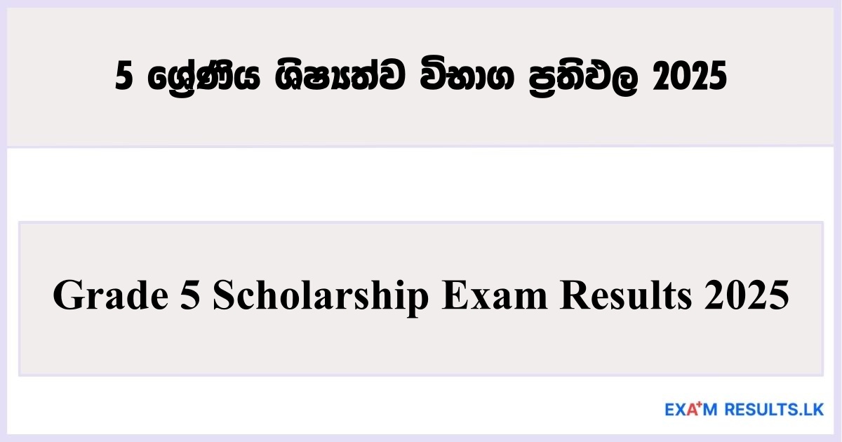 Grade 5 Scholarship Exam Results 2025