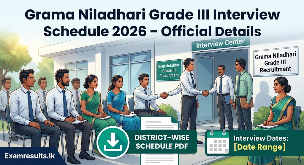 Grama Niladhari Grade III Interview Schedule 2026 - Official Details