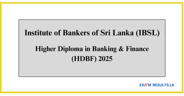 Higher Diploma in Banking & Finance (HDBF)