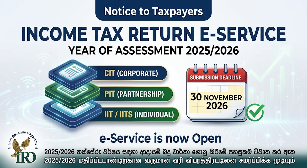 Income Tax Return E-Service Open for 2025/2026 - IRD