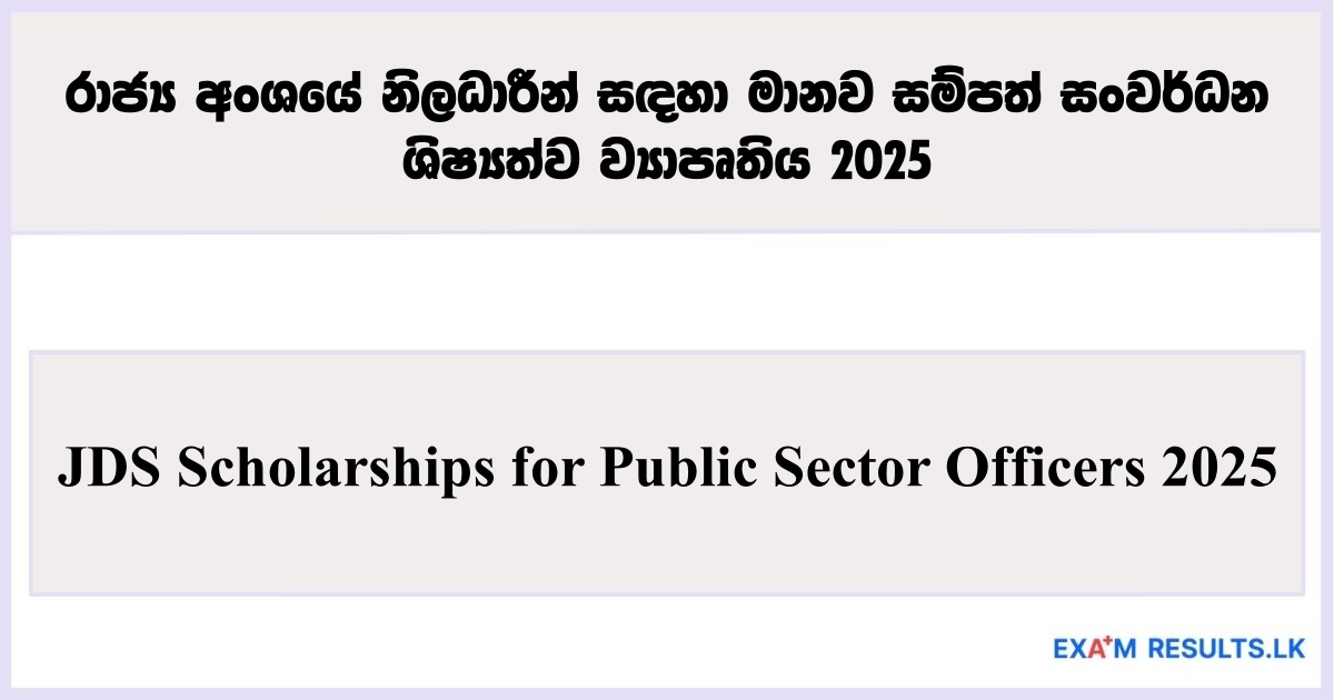 JDS Scholarships for Public Sector Officers 2025