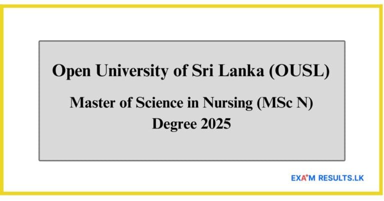 Master of Science in Nursing (MSc N) Degree 2025