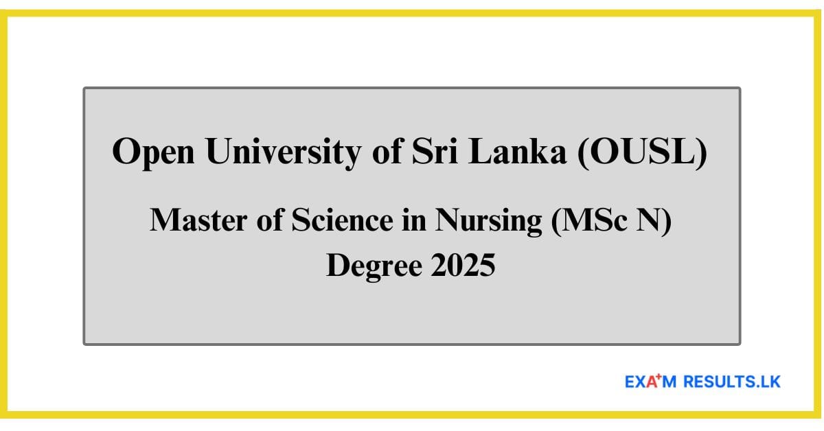 Master of Science in Nursing (MSc N) Degree 2025