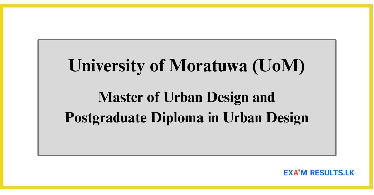 Master of Urban Design PG Dip in Urban Design