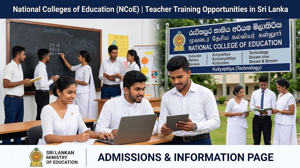 NCoE Technology Kuliyapitiya B.Ed Degree Admission 2026
