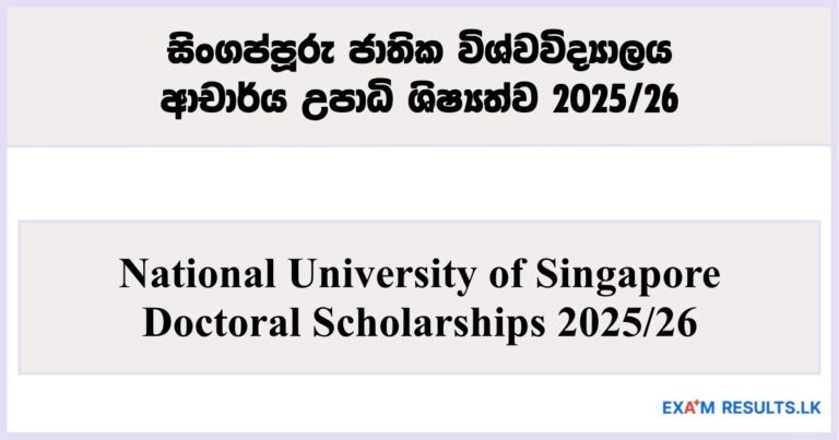 National University of Singapore- Doctoral Scholarships 2025/26