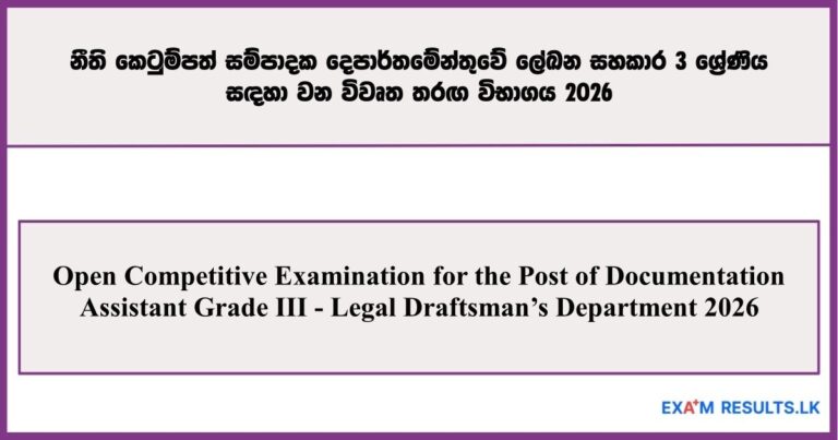 Open Competitive Examination for Documentation Assistant 2026