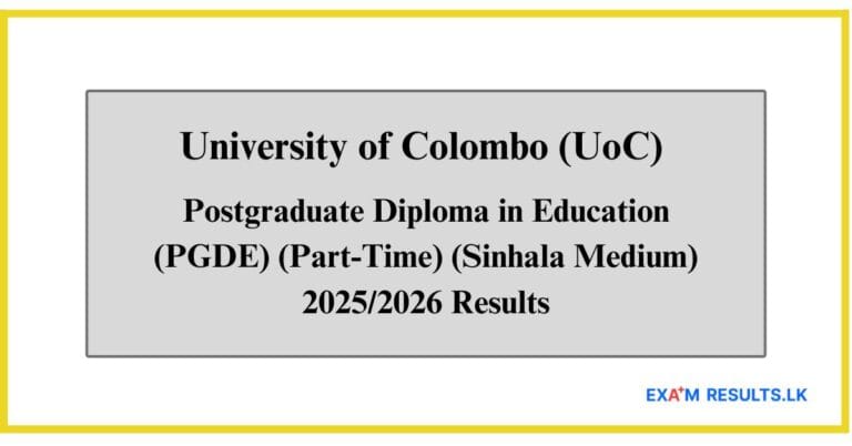 Postgraduate Diploma in Education (PGDE) (Part-Time) (Sinhala Medium) 20252026