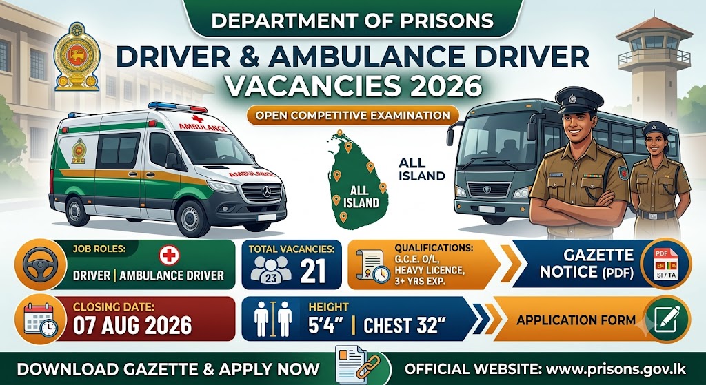 Prisons Department Driver Vacancies 2026