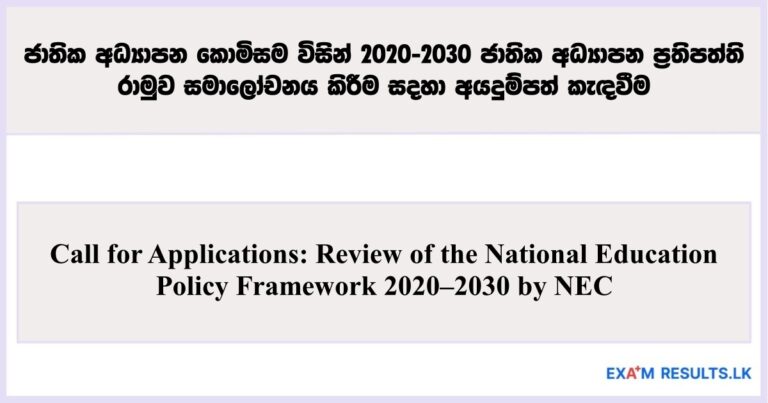 Review of the National Education Policy Framework 2020–2030 by NEC