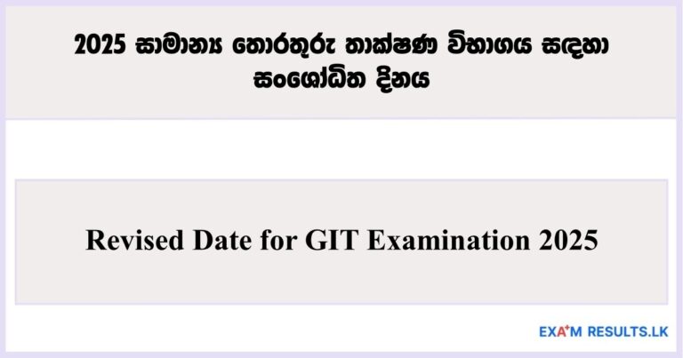 Revised Date for GIT Examination 2025
