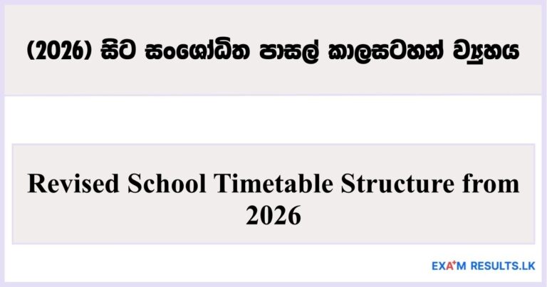 Revised School Timetable Structure from 2026