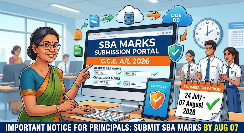 G.C.E. A/L 2026 SBA Marks Online Submission Notice