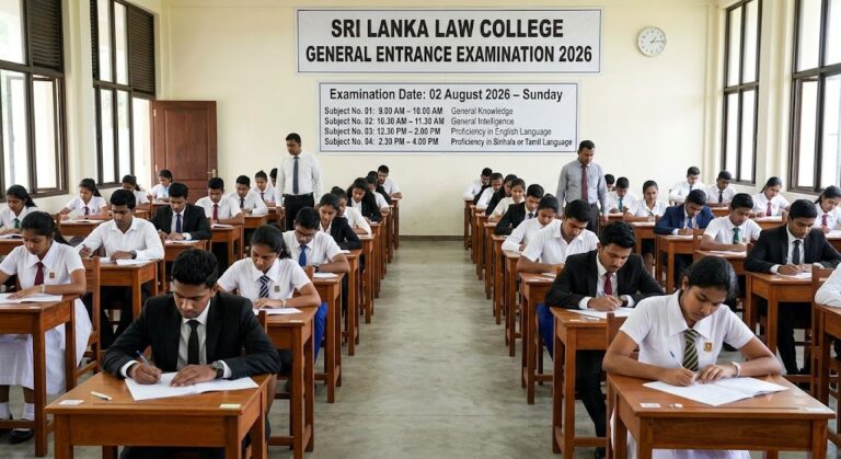 Sri Lanka Law College Entrance Exam Timetable 2026