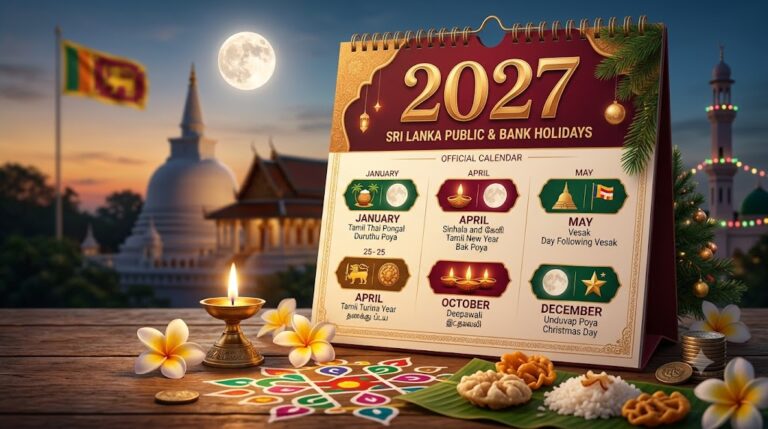 Sri Lanka Public & Bank Holidays 2027 (Official Calendar)