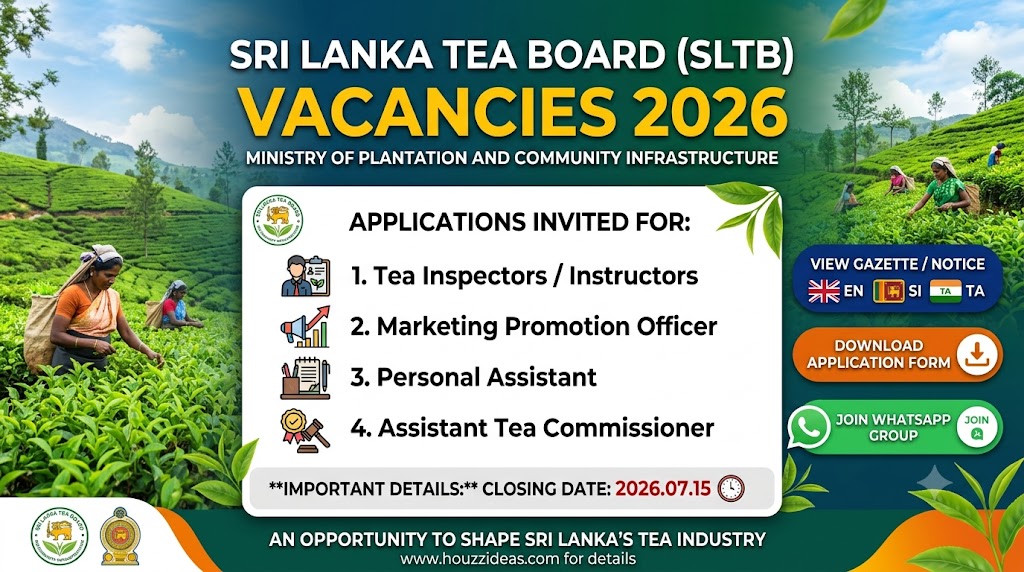 Sri Lanka Tea Board (SLTB) Vacancies 2026 – Apply Now