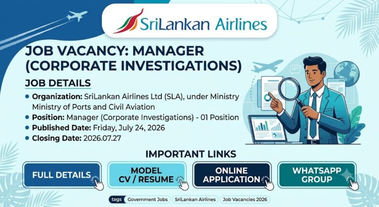 SriLankan Airlines Job Vacancies 2026: