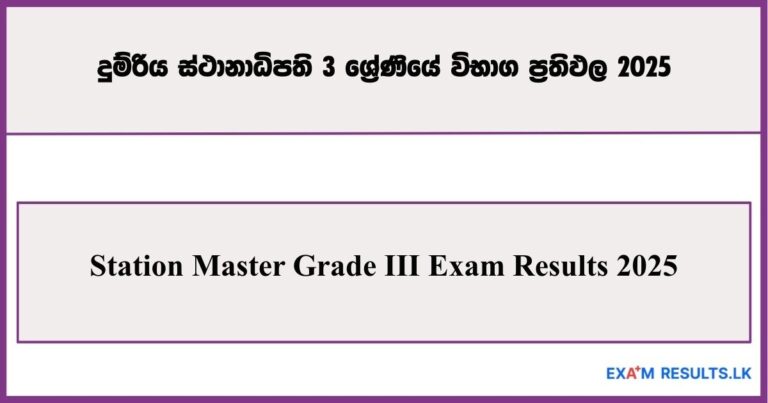 Station Master Grade III Exam Results – 2025