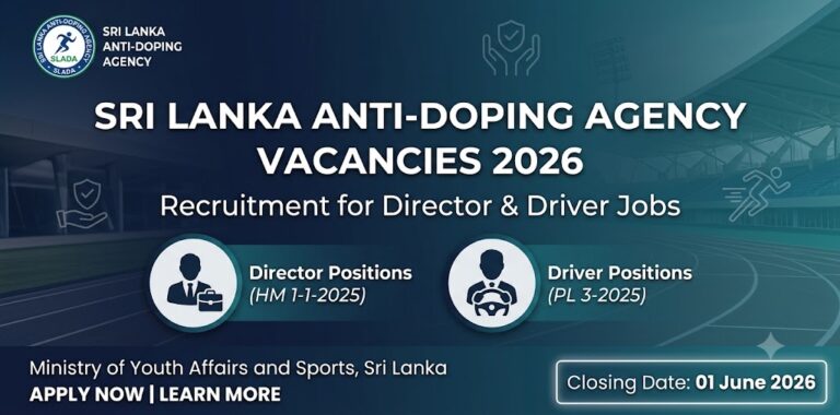 Sri Lanka Anti-Doping Agency Vacancies 2026