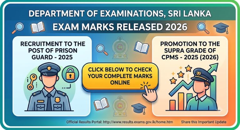 Prison Guard & CPMS Supra Grade Exam Marks 2026 Released