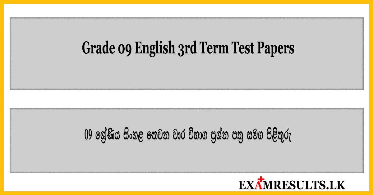 grade 09,english,3rd term ,test,paper