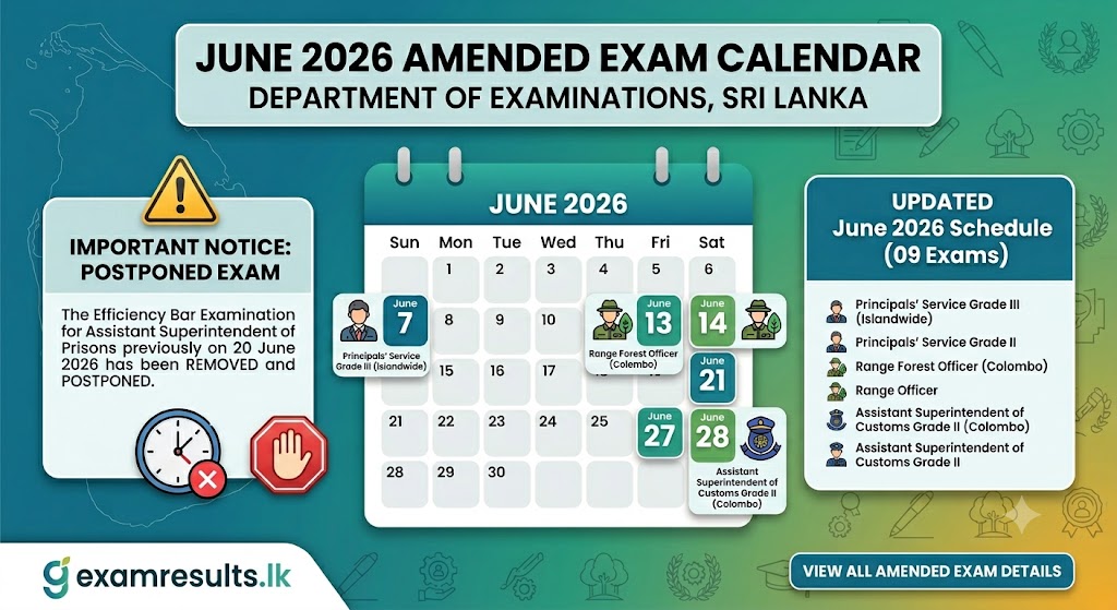 Amended June 2026 Exam Calendar