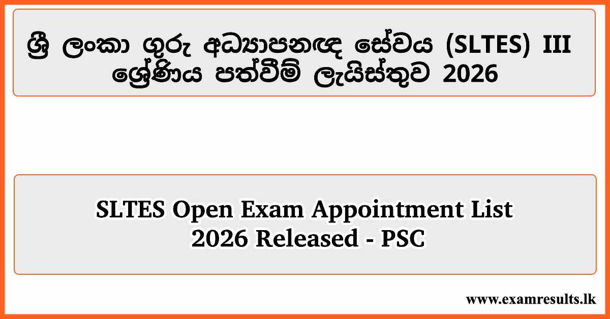 sltes appointment list 2026