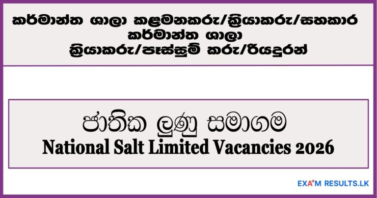 National Salt Limited Vacancies 2026 – Plant Manager, Operators, Driver, Welder, Sales Officer