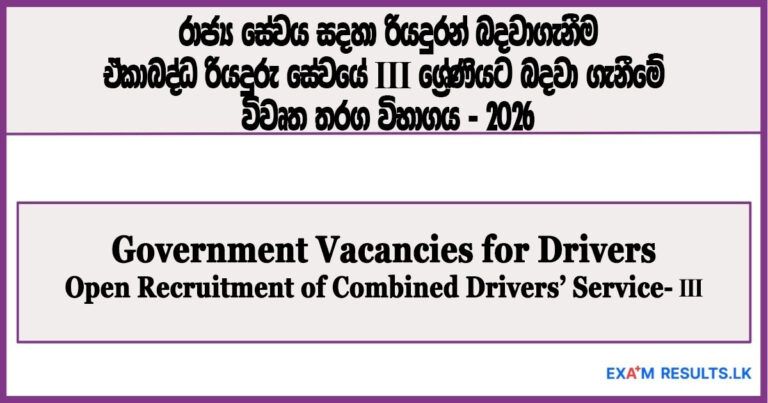 government drivers,vacancies,vacancy,drivers,rajaye,drivers job,gov,jobs,drivers,2026,examresults.lk