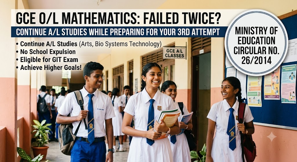 Circular 26/2014: Students Who Fail O/L Maths Twice Can Do A/Ls